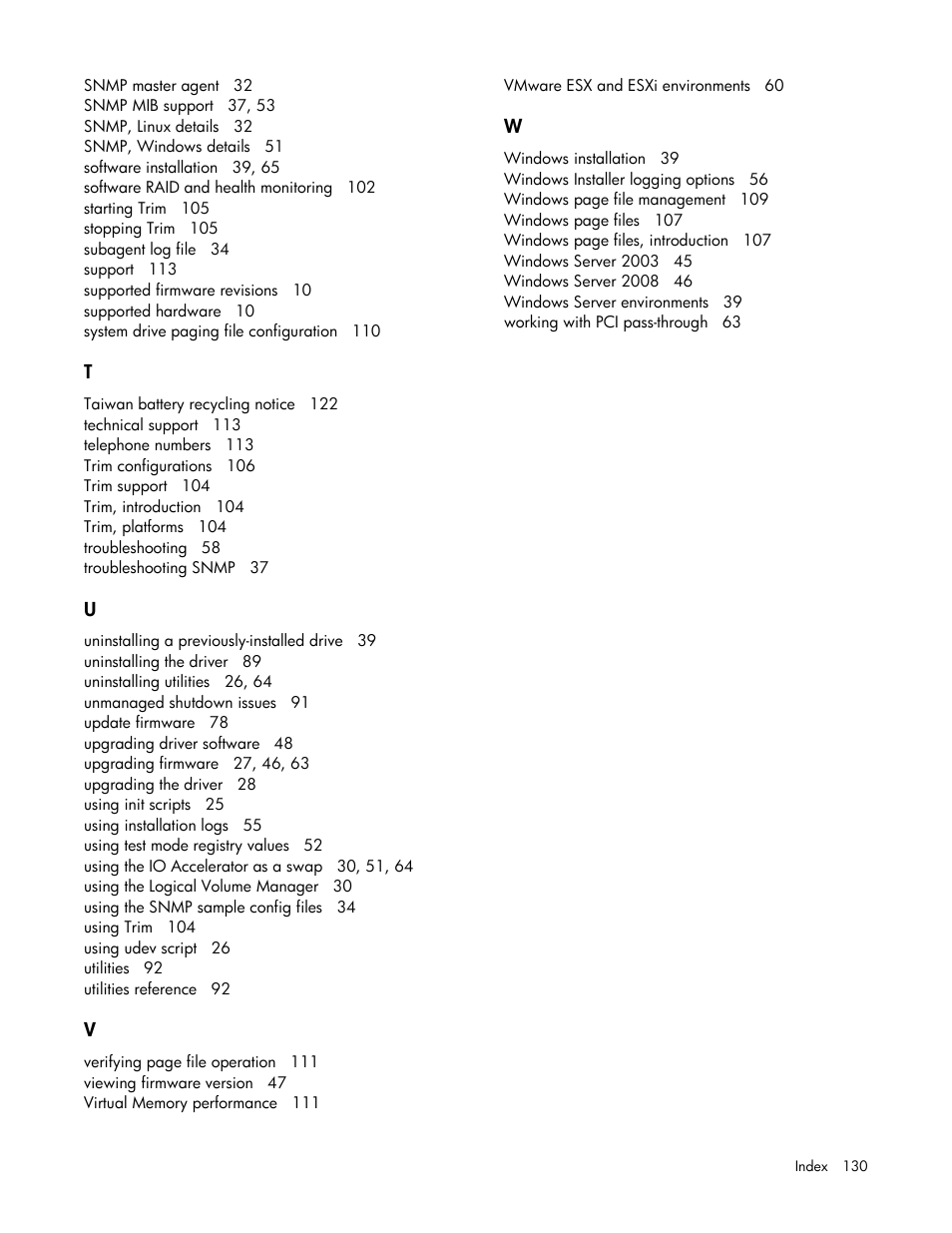 HP PCIe IO Accelerators for ProLiant Servers User Manual | Page 130 / 130