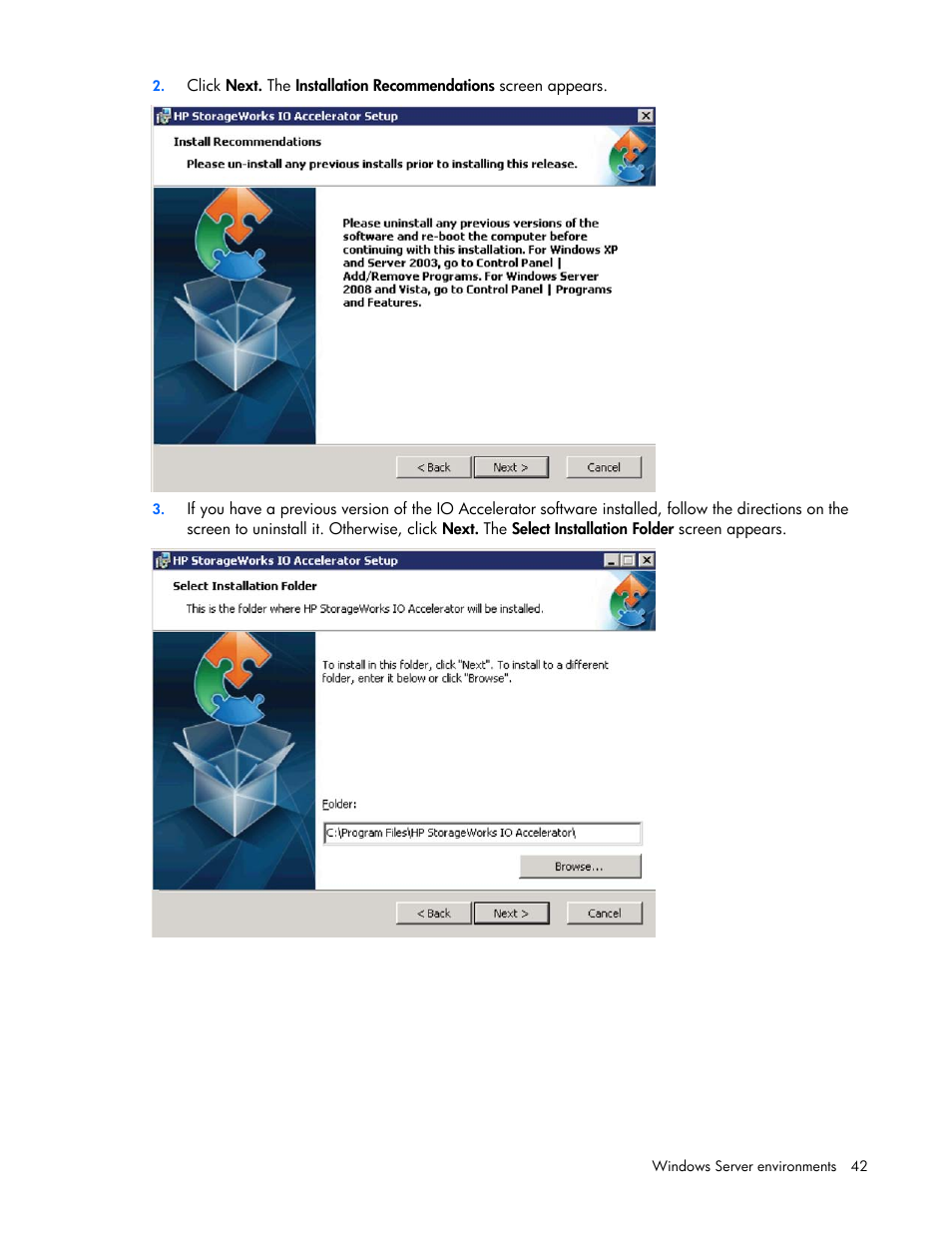 HP PCIe IO Accelerators for ProLiant Servers User Manual | Page 42 / 130