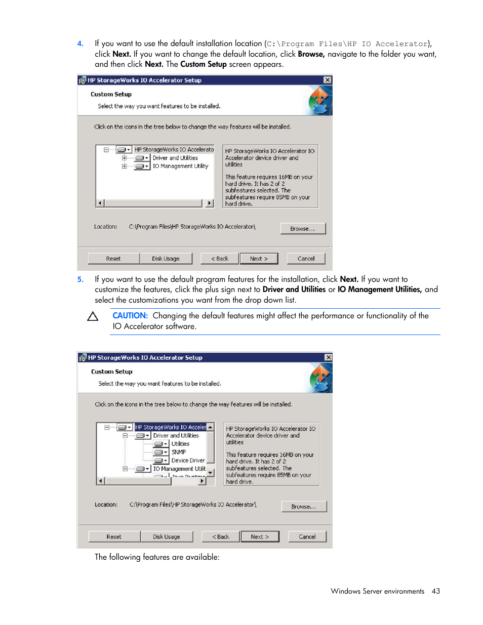 HP PCIe IO Accelerators for ProLiant Servers User Manual | Page 43 / 130