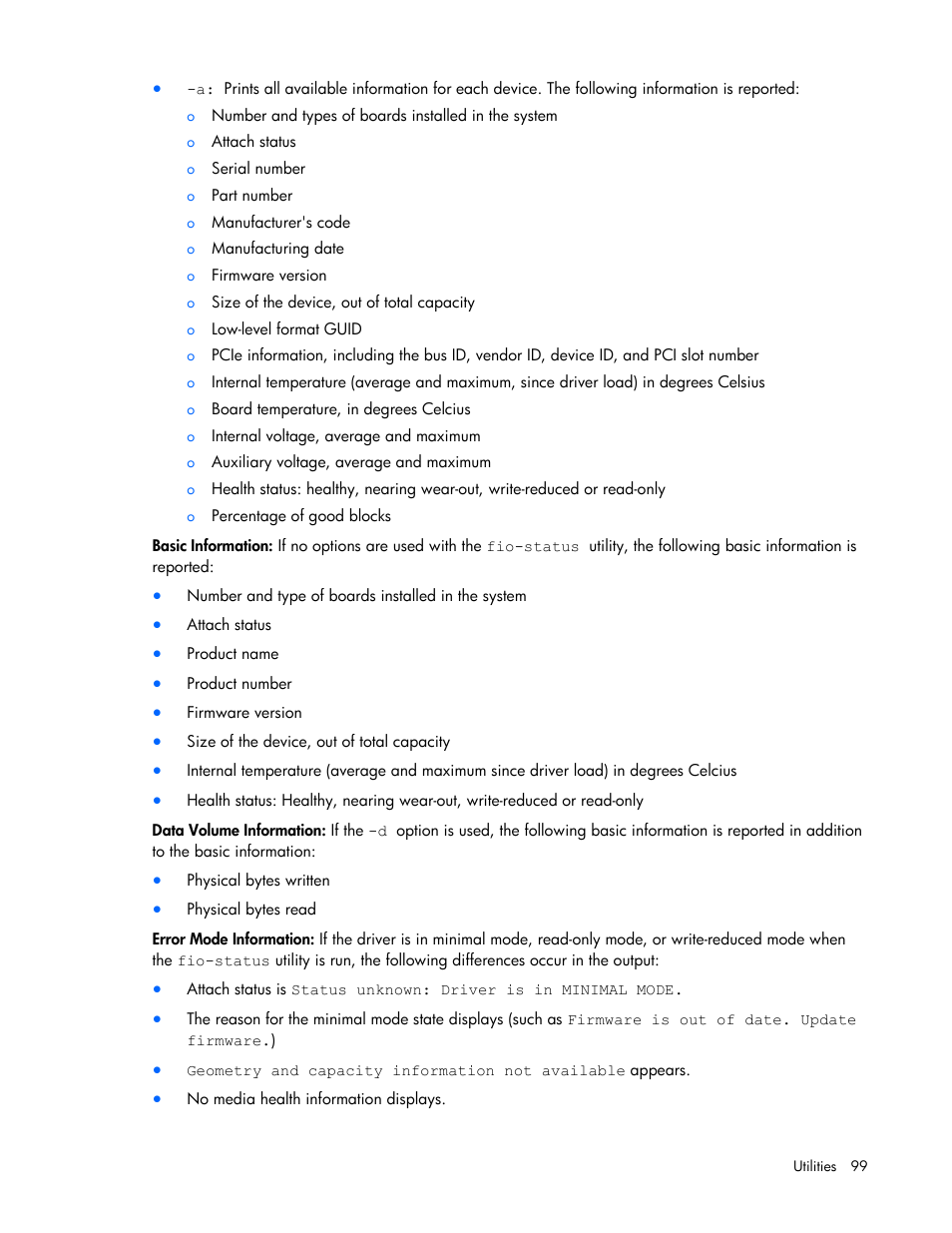 HP PCIe IO Accelerators for ProLiant Servers User Manual | Page 99 / 130