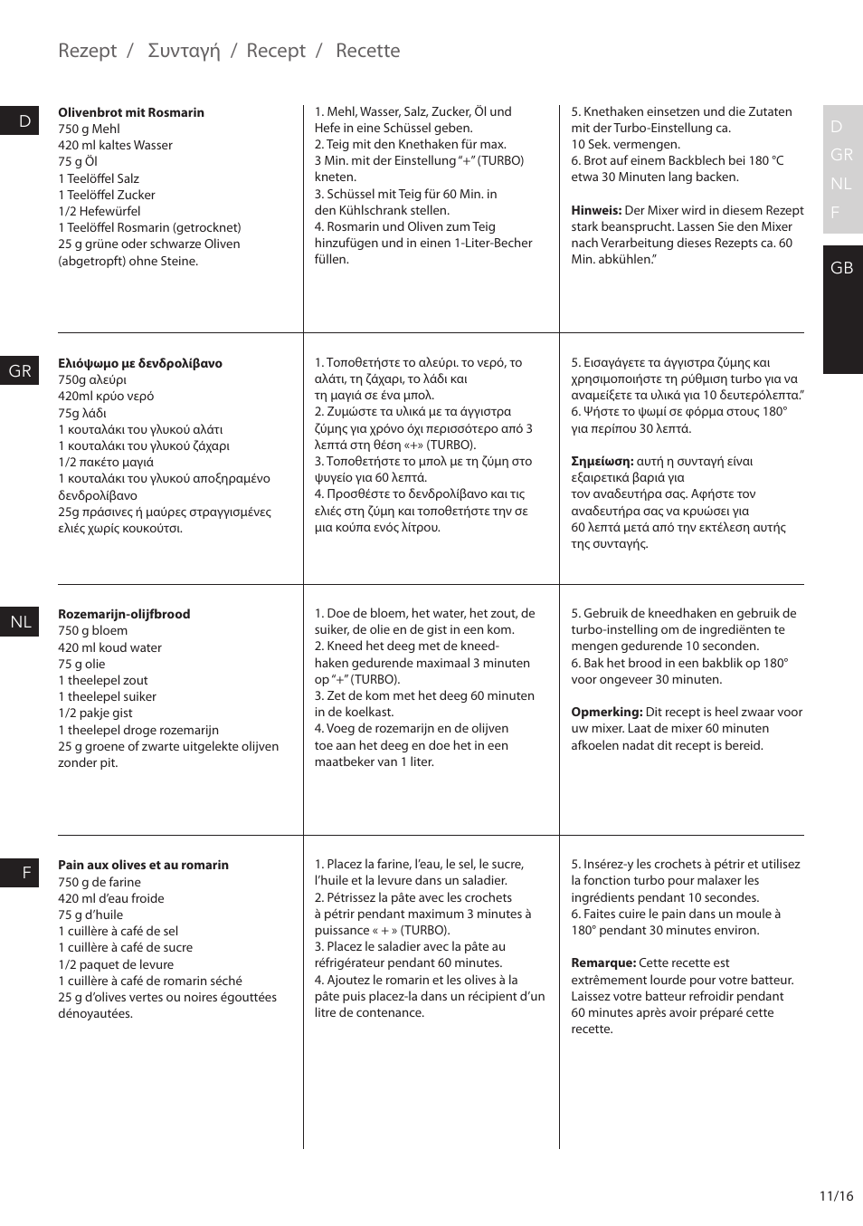 Rezept / συνταγή / recept / recette | AEG HM6200 User Manual | Page 11 / 16