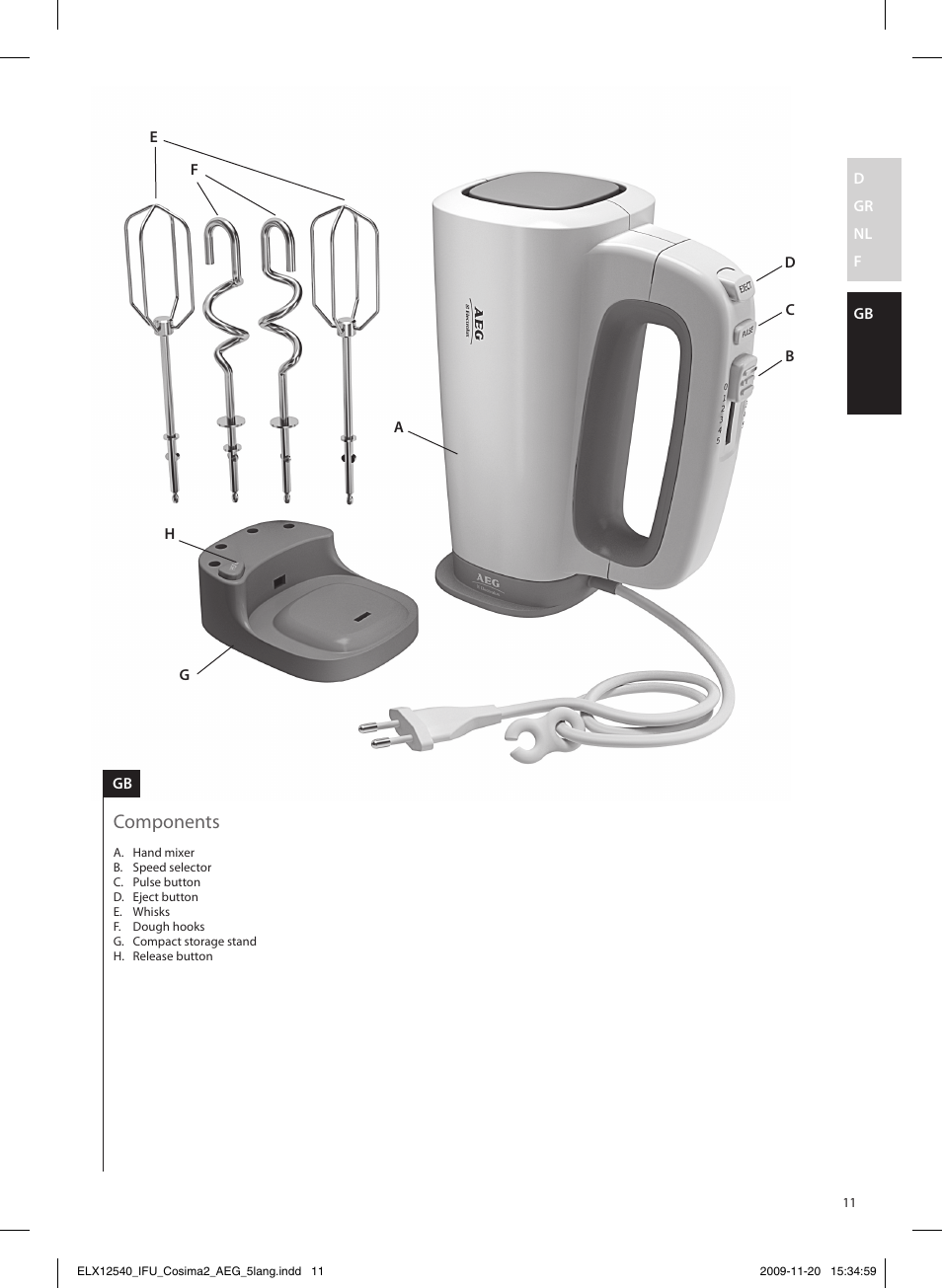 Components | AEG HM4200 User Manual | Page 11 / 24