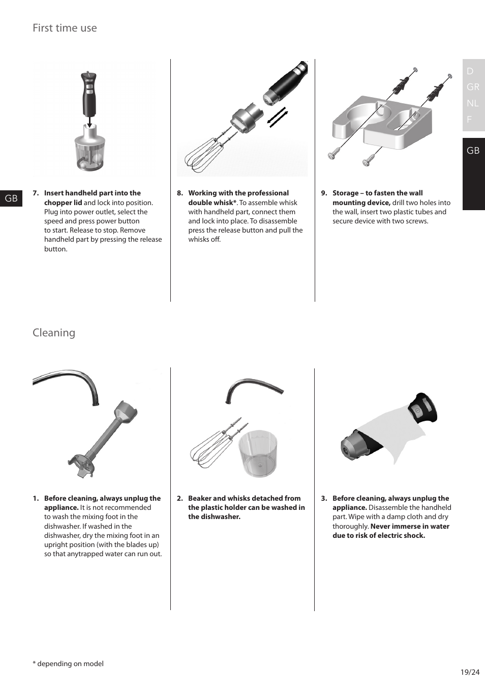 First time use, Cleaning | AEG STM6400 User Manual | Page 19 / 24