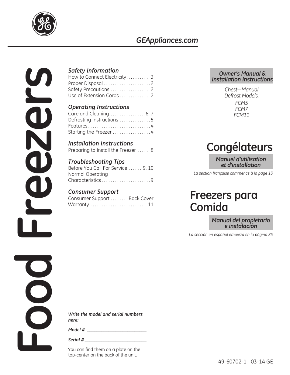 GE FCM7SUWW User Manual | 36 pages