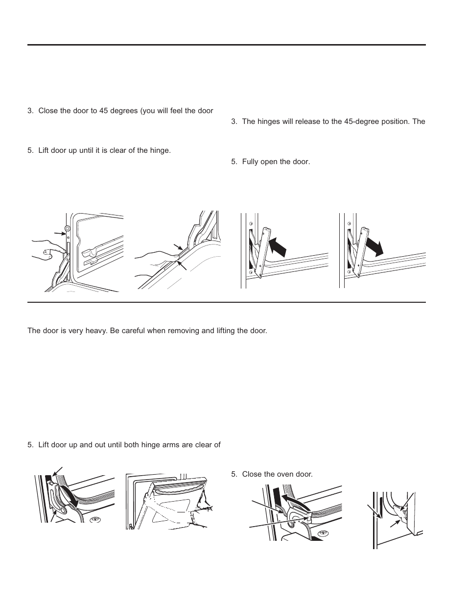 Care and cle aning: maintenance, Maintenance (cont.), Lift-off lower oven door | Lift-off upper oven door | GE JB870TFWW User Manual | Page 25 / 56