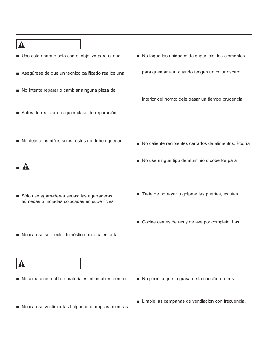 Informa ción de segurid ad, Guarde estas instrucciones, Instrucciones generales de seguridad advertencia | Precaución, Advertencia | GE JB870TFWW User Manual | Page 31 / 56