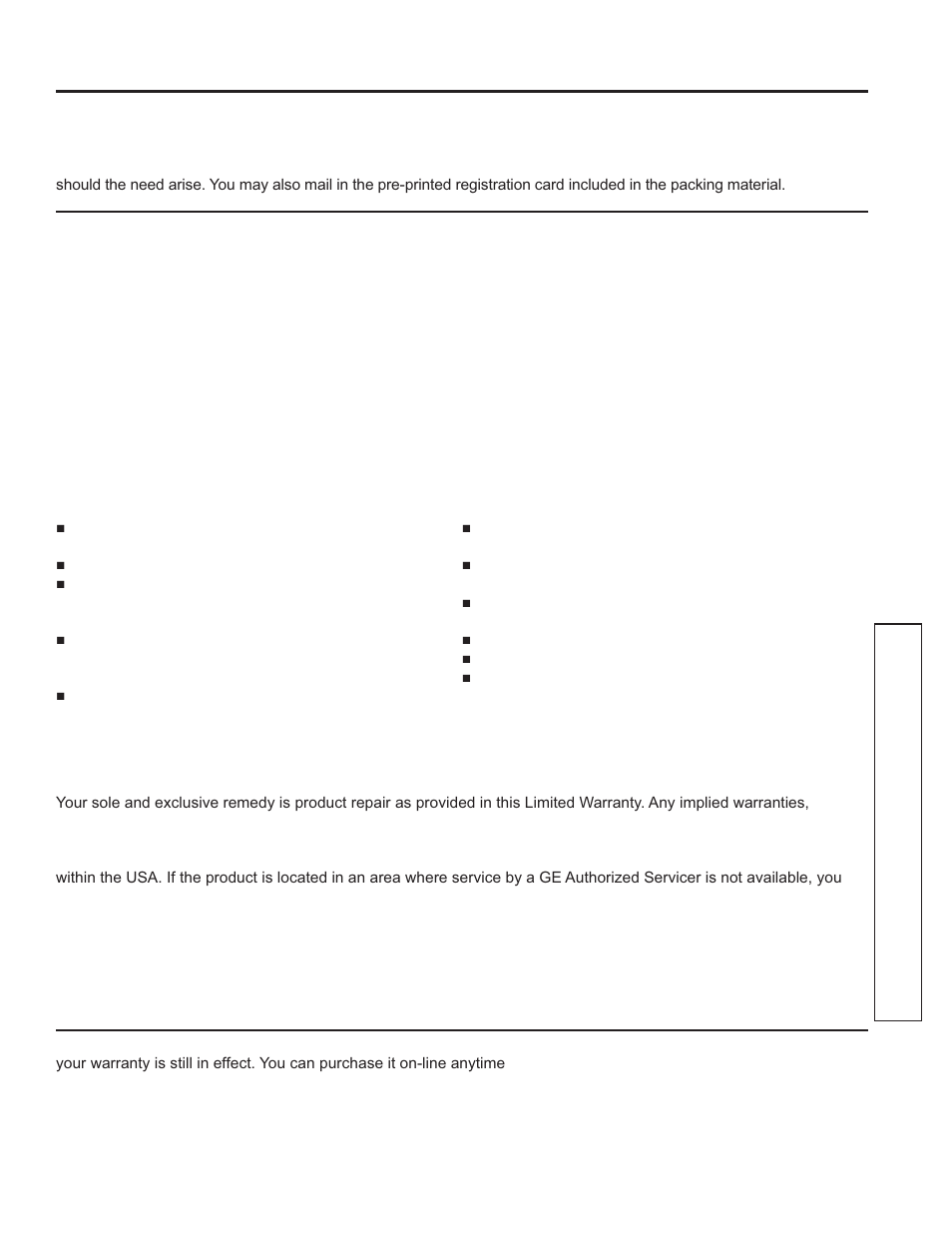 Wa rrant y, Ge electric range warranty | GE JB870TFWW User Manual | Page 7 / 56
