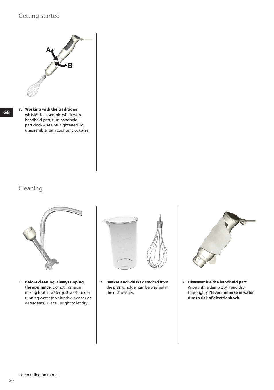 Getting started, Cleaning | AEG STM5400 User Manual | Page 20 / 24