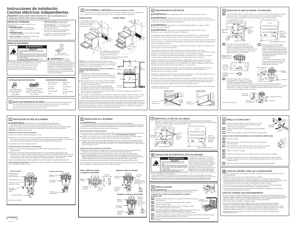 GE Free-Standing	Electric	Ranges User Manual | Page 2 / 2