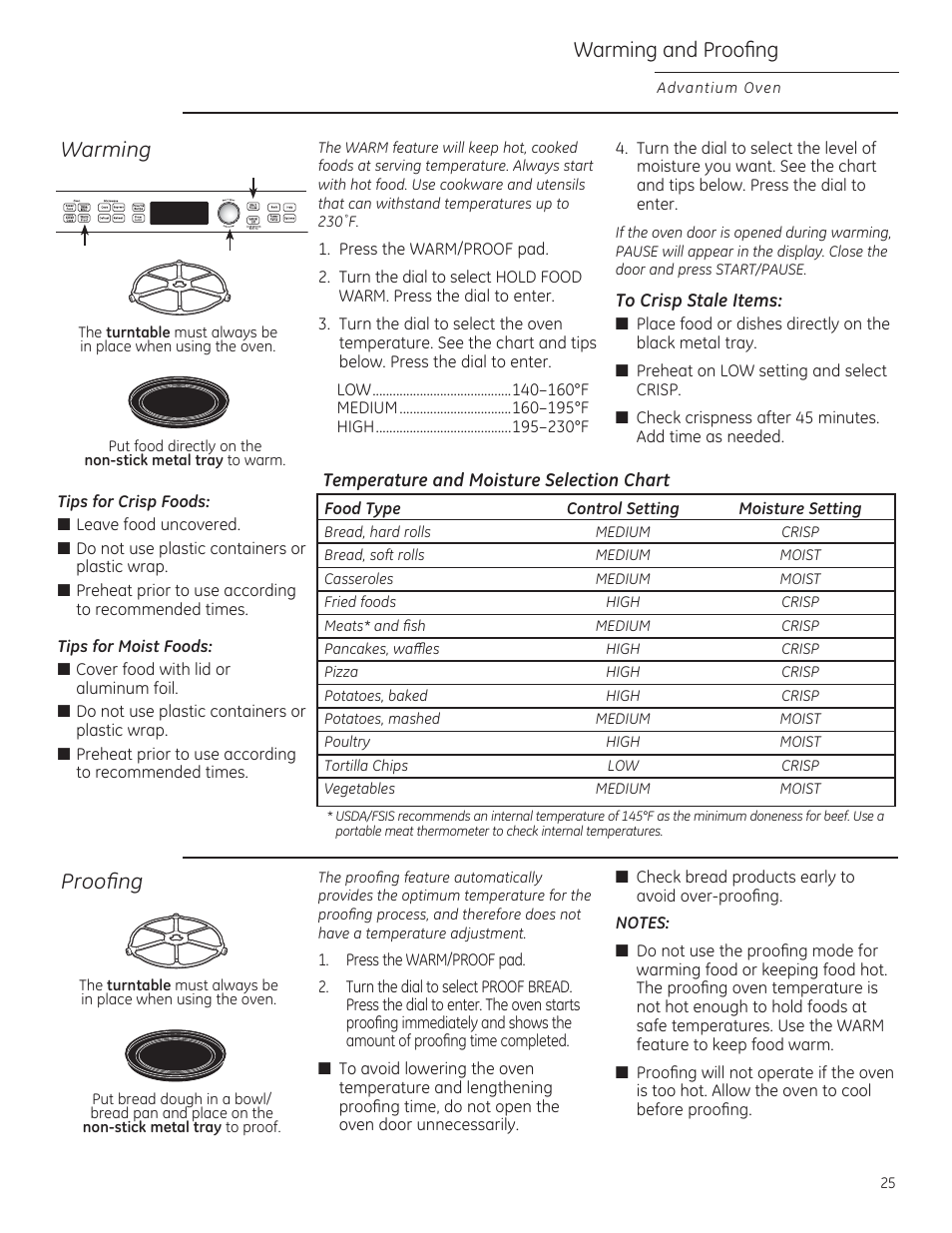 Duplqjdqg3urr¿qj, Warming, 3urr¿qj | GE PSB9120DFBB User Manual | Page 25 / 76