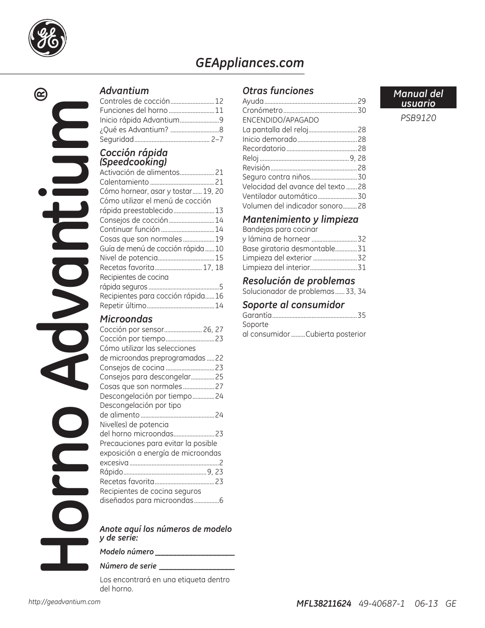 Horno a dvan tiu m | GE PSB9120DFBB User Manual | Page 41 / 76