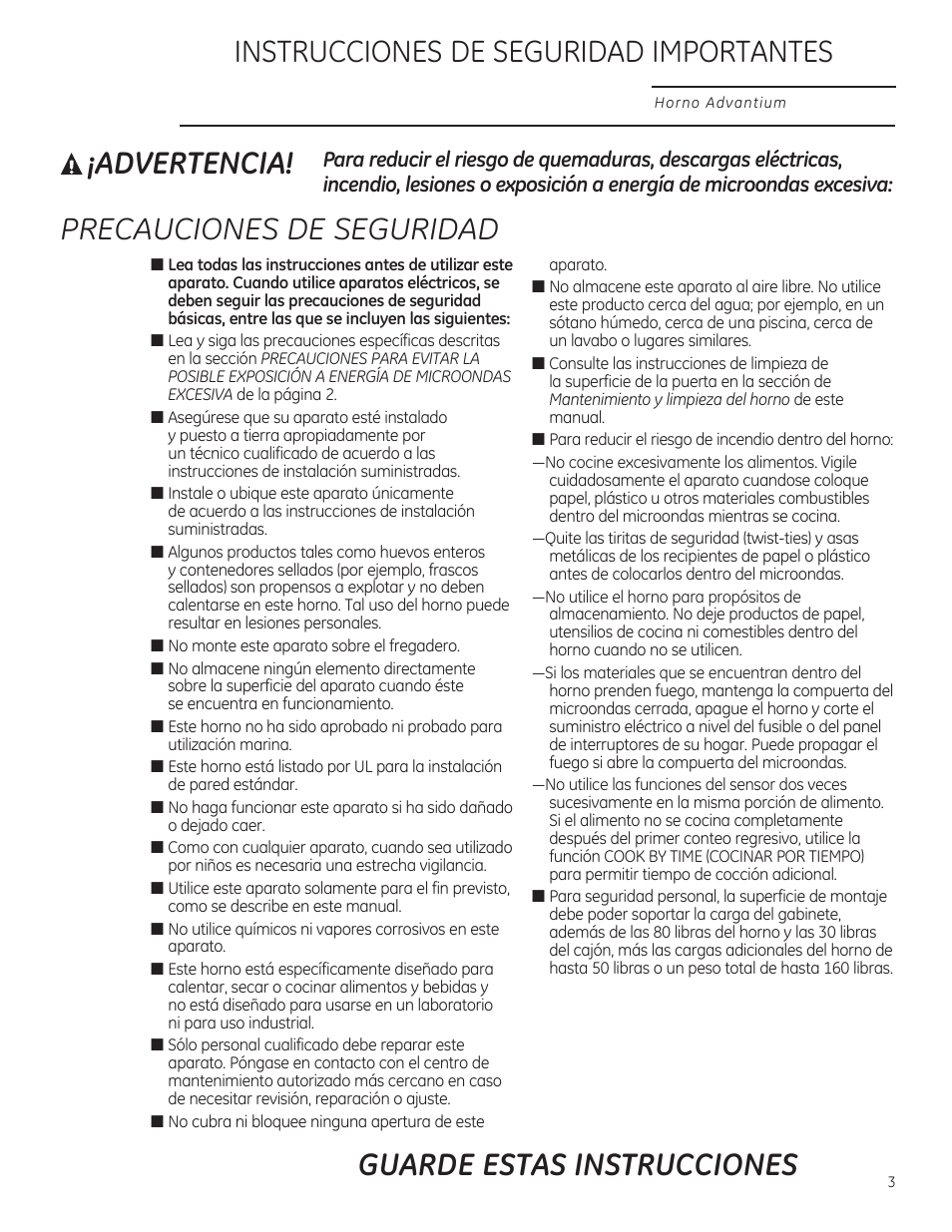 Advertencia! precauciones de seguridad | GE PSB9120DFBB User Manual | Page 43 / 76