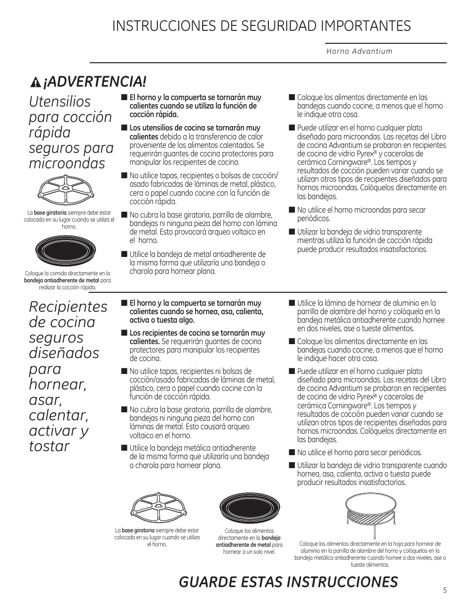 Advertencia, Instrucciones de seguridad importantes, Guarde estas instrucciones | GE PSB9120DFBB User Manual | Page 45 / 76