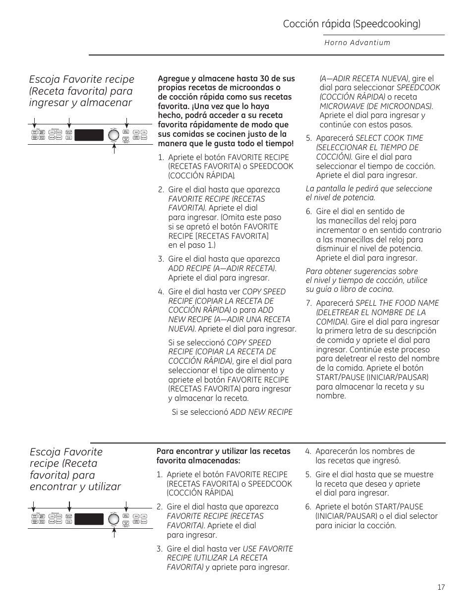 Cocción rápida (speedcooking) | GE PSB9120DFBB User Manual | Page 57 / 76