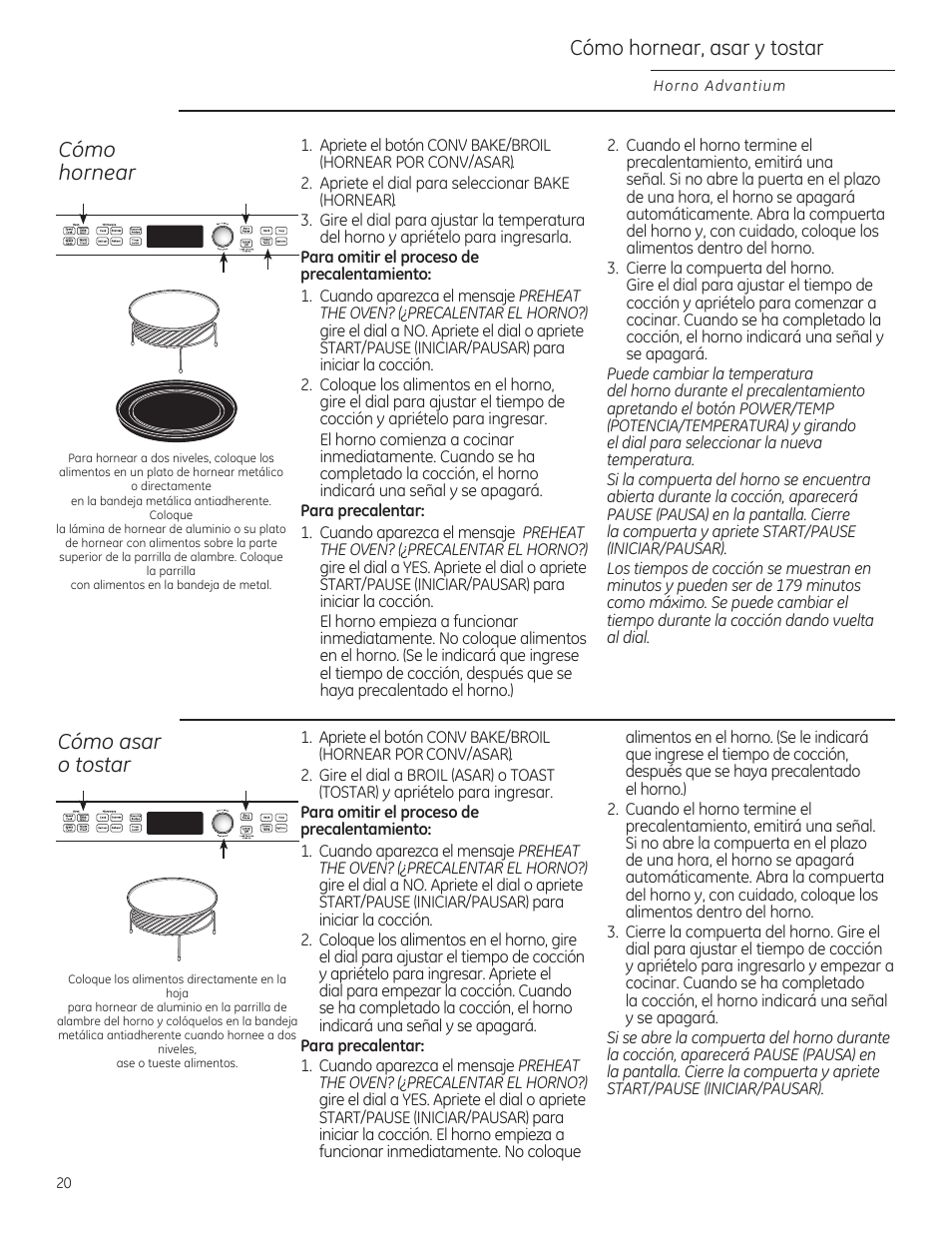 Cómo hornear, asar y tostar, Cómo hornear cómo asar o tostar | GE PSB9120DFBB User Manual | Page 60 / 76