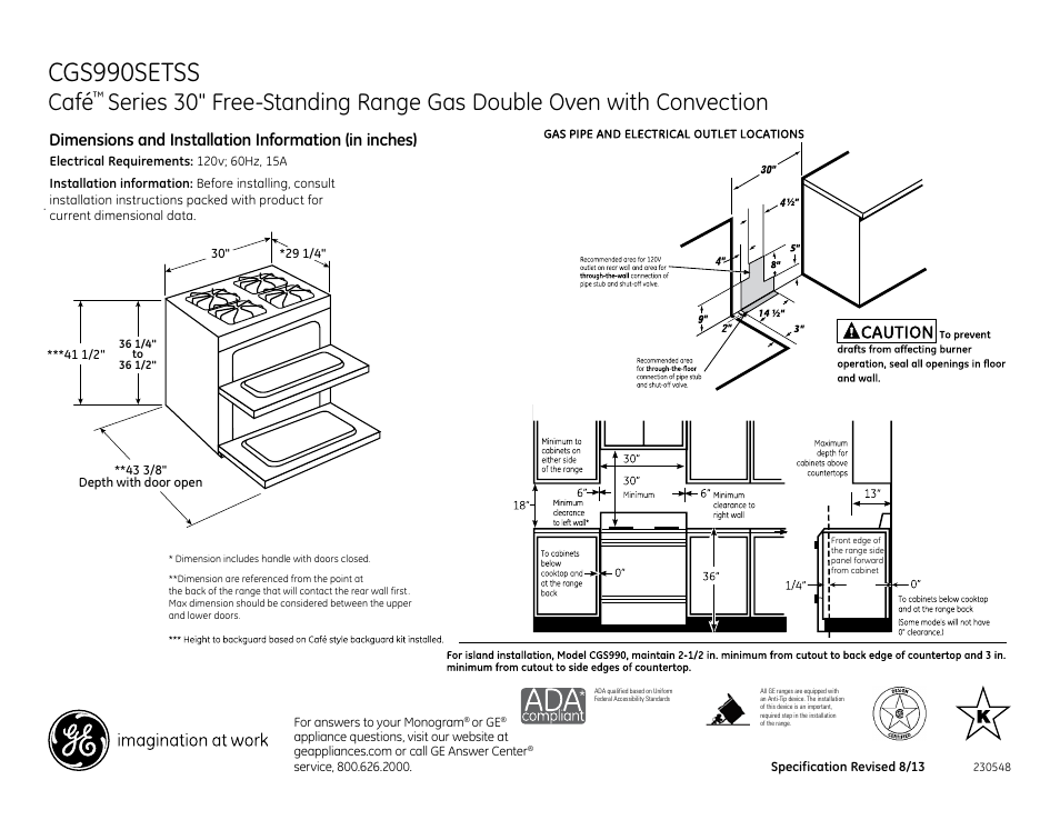 GE CGS990SETSS User Manual | 2 pages