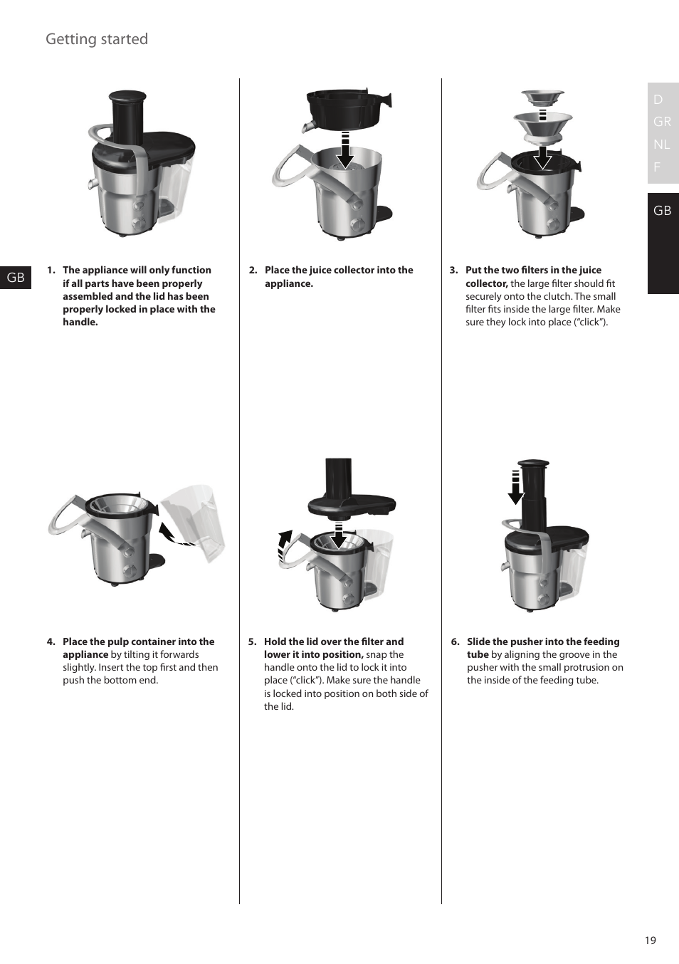 Getting started | AEG SF2000 User Manual | Page 19 / 24