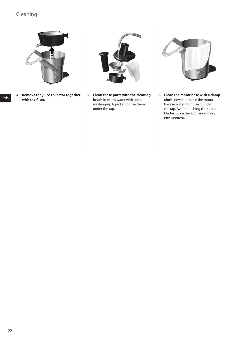 Cleaning | AEG SF2000 User Manual | Page 22 / 24