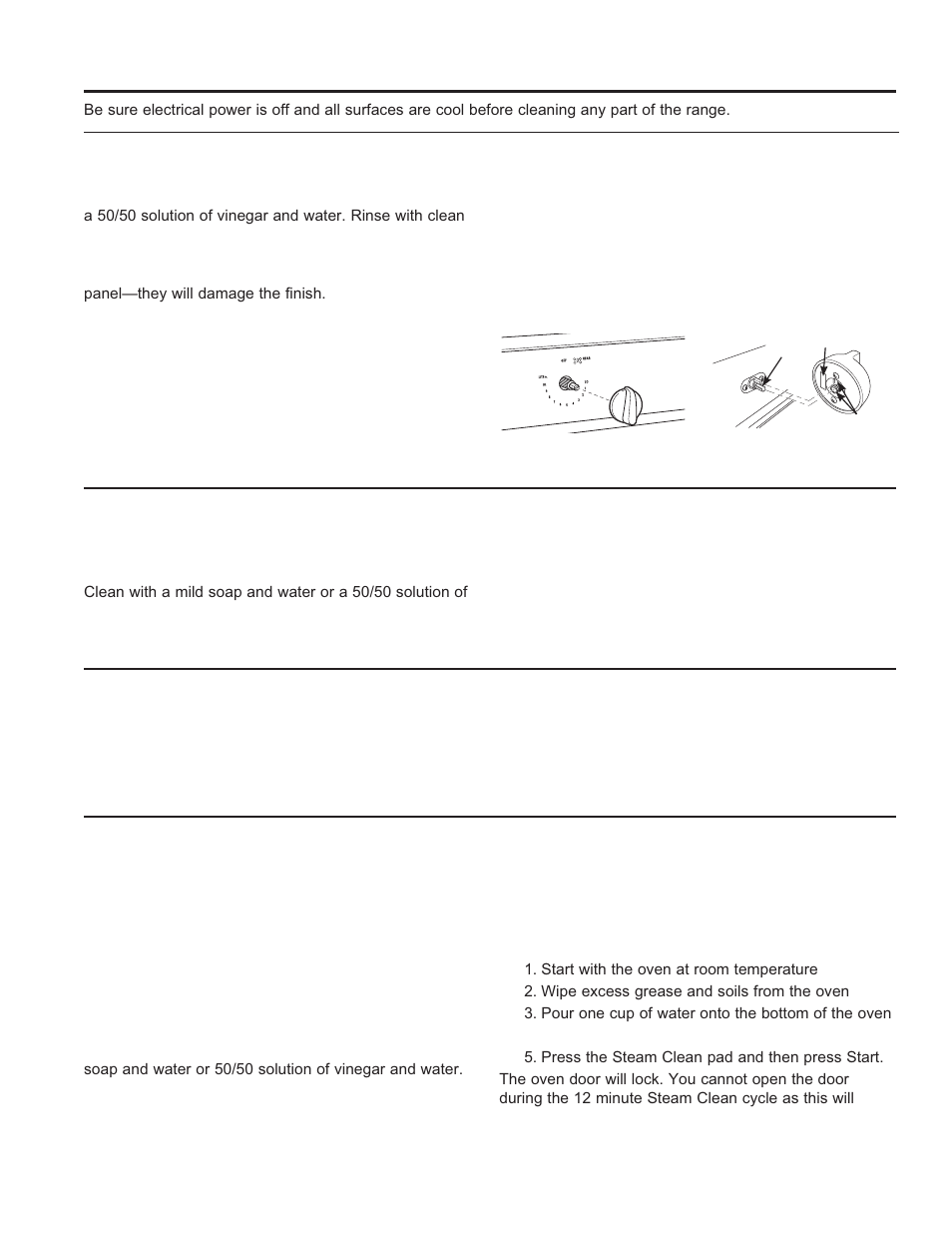 Care and cle aning: cleaning the o ven, Cleaning the oven | GE JGS650DEFWW User Manual | Page 22 / 64