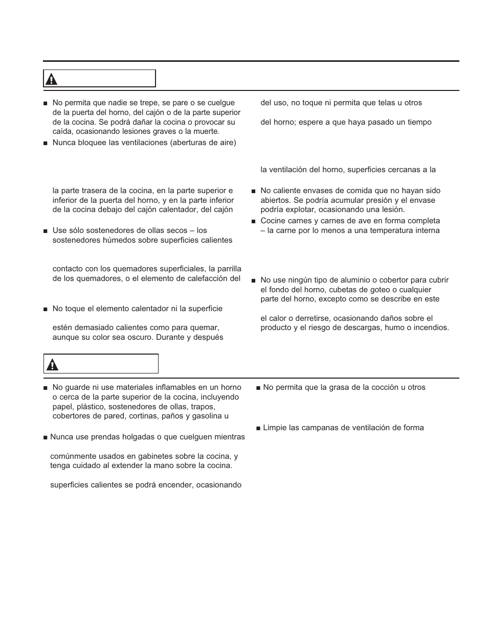 Informa ción de segurid ad, Guarde estas instrucciones, Advertencia | GE JGS650DEFWW User Manual | Page 36 / 64
