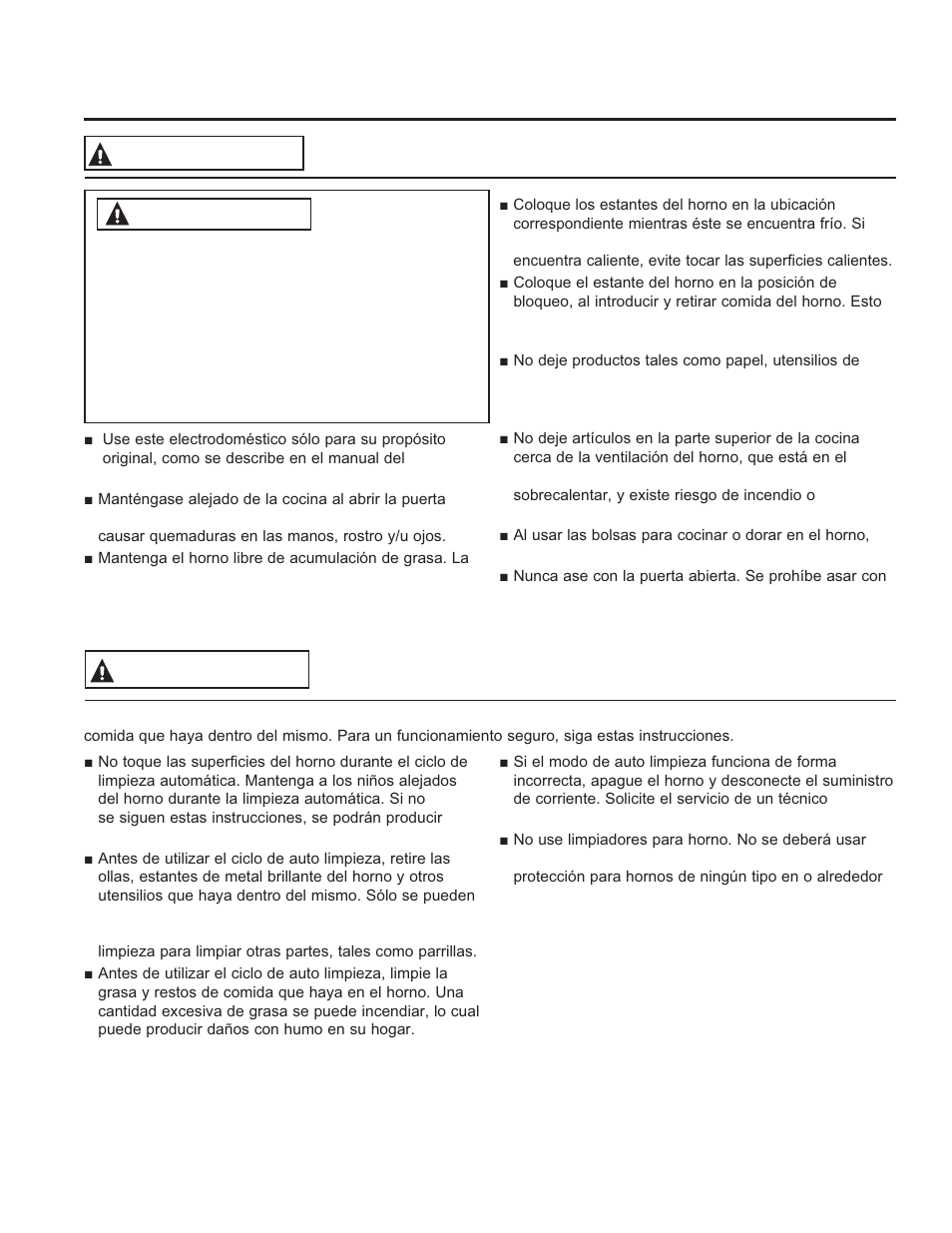 Informa ción de segurid ad, Advertencia, Instrucciones de seguridad advertencia | GE JGS650DEFWW User Manual | Page 38 / 64