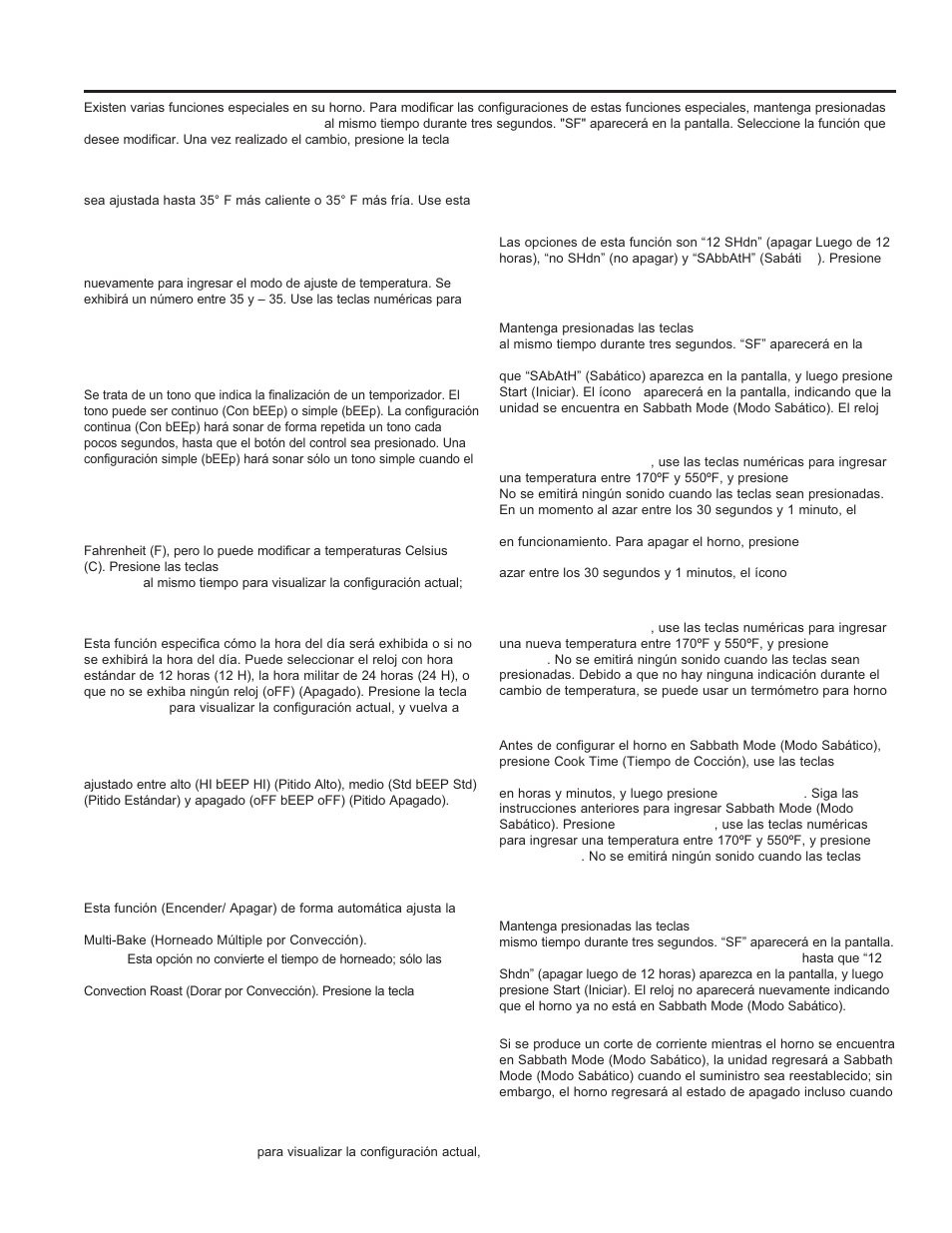 Uso del horno: funciones especiales, Funciones especiales | GE JGS650DEFWW User Manual | Page 48 / 64