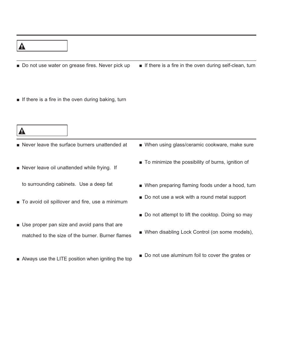 Safe ty informa tion, Save these instructions, Cooktop safety instructions warning warning | GE JGS650DEFWW User Manual | Page 5 / 64