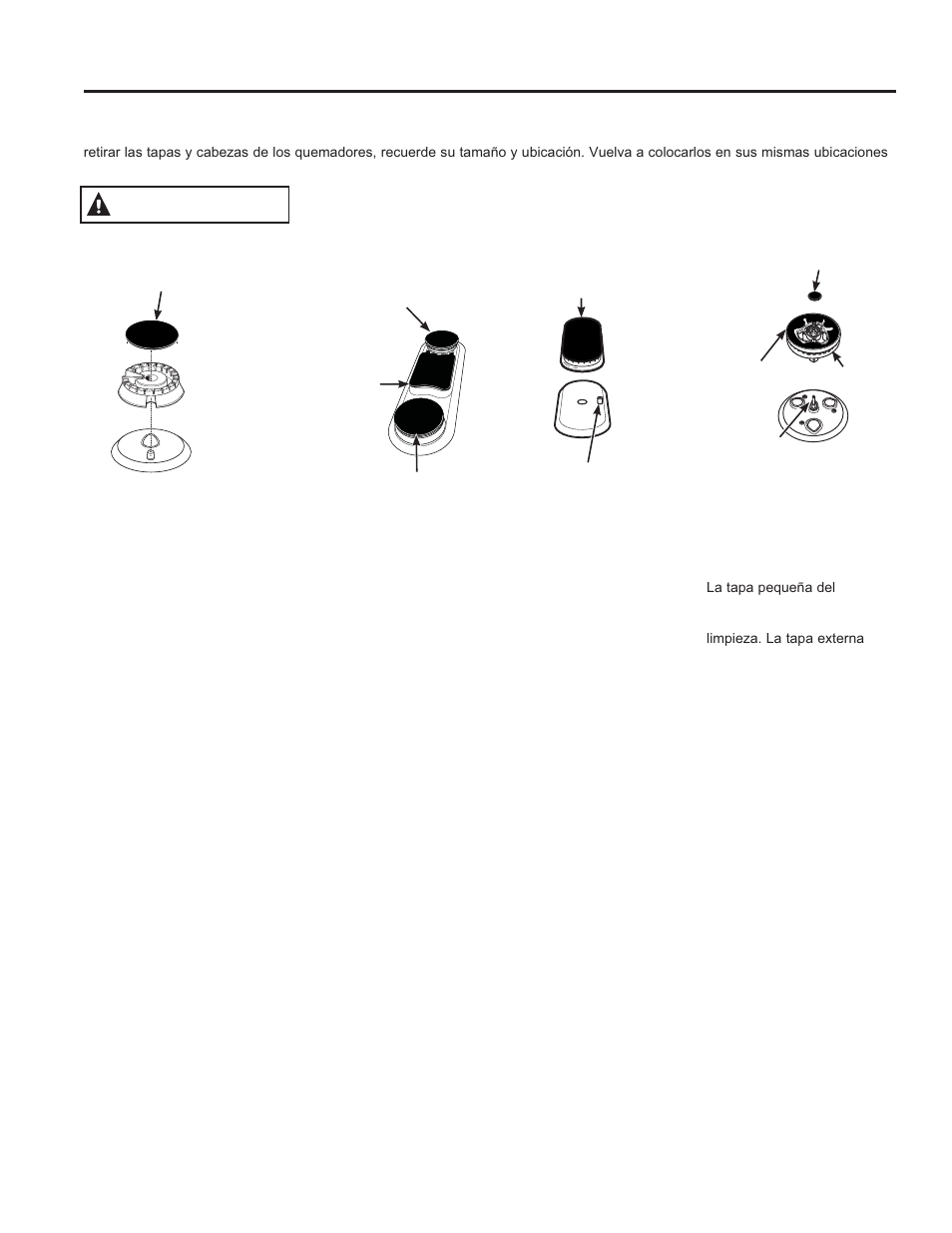 Limpieza de la placa de cocción, Precaución | GE JGS650DEFWW User Manual | Page 56 / 64