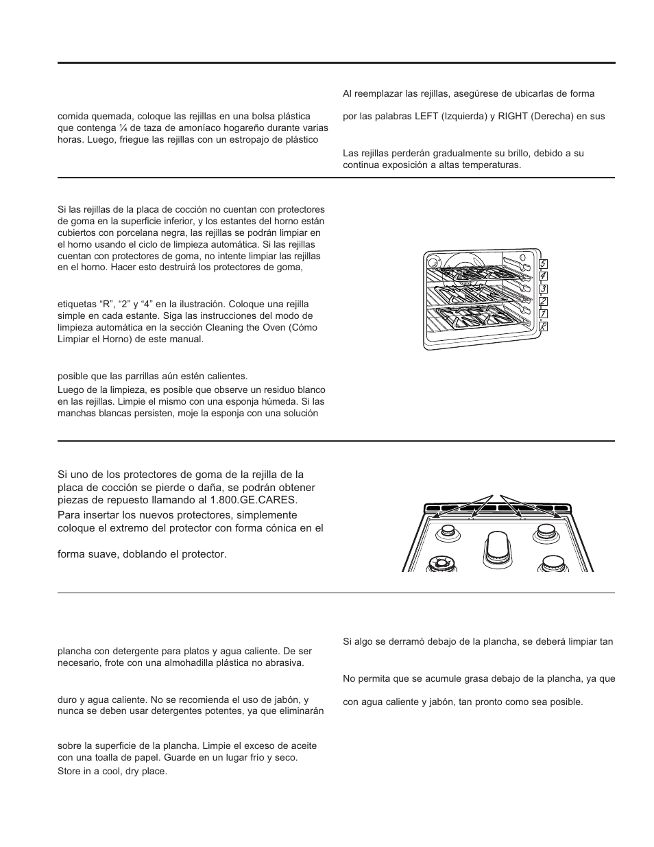 Limpieza de la placa de cocción (cont.) | GE JGS650DEFWW User Manual | Page 58 / 64