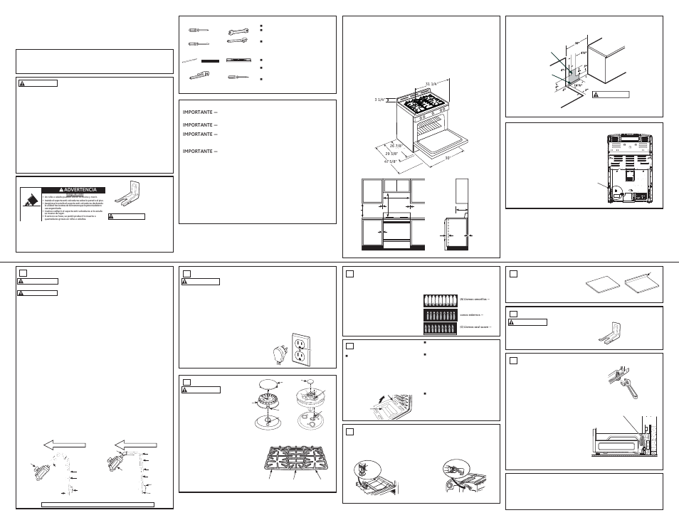 Instrucciones de instalación cocina | GE JGS750DEFWW User Manual | Page 2 / 2