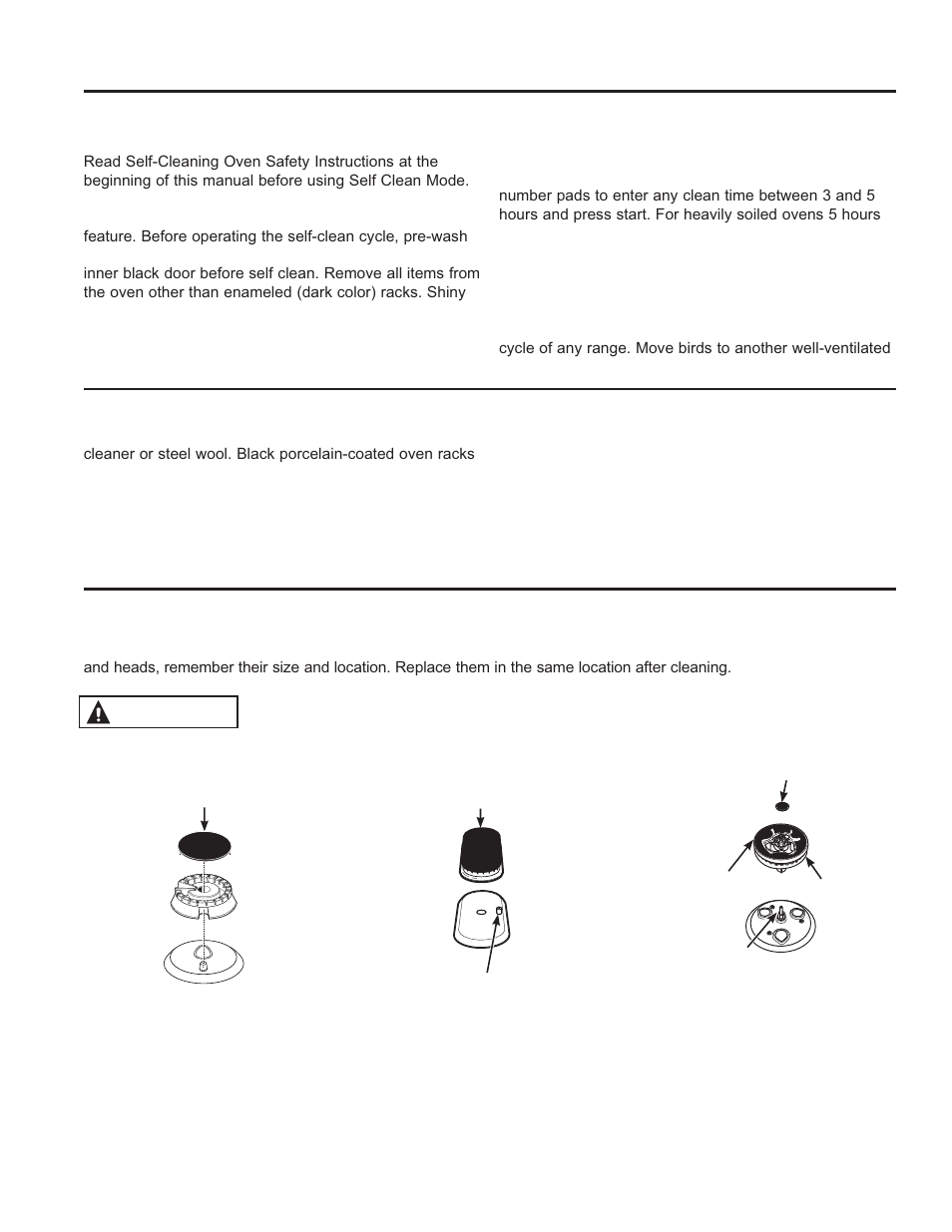 Care and cle aning, Cleaning the oven (cont.) cleaning the cooktop, Cleaning the o ven / cleaning the cook top | Caution | GE JGB870SEFSS User Manual | Page 20 / 56