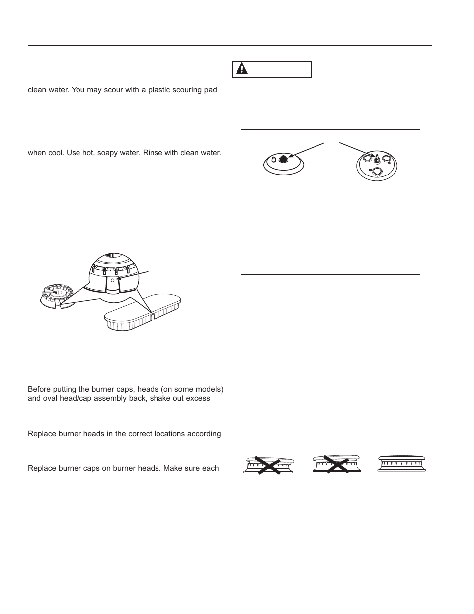 Care and cle aning: cleaning the cook top, Cleaning the cooktop (cont.), Caution | GE JGB870SEFSS User Manual | Page 21 / 56