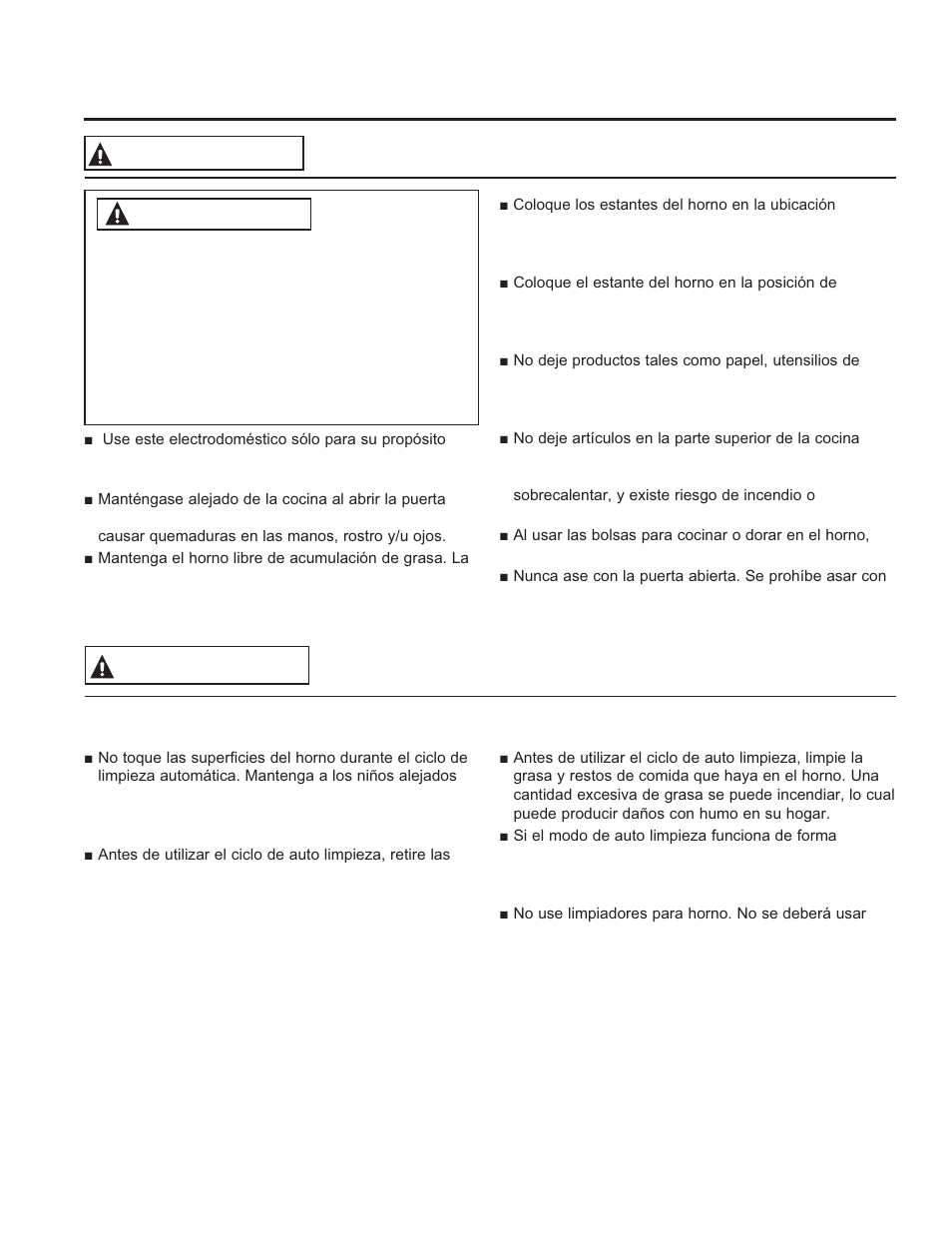 Informa ción de segurid ad, Advertencia, Instrucciones de seguridad advertencia | GE JGB870SEFSS User Manual | Page 34 / 56