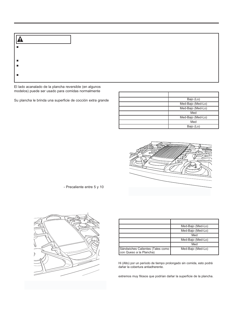 Plancha, Advertencia, En algunos modelos) | GE JGB870SEFSS User Manual | Page 39 / 56