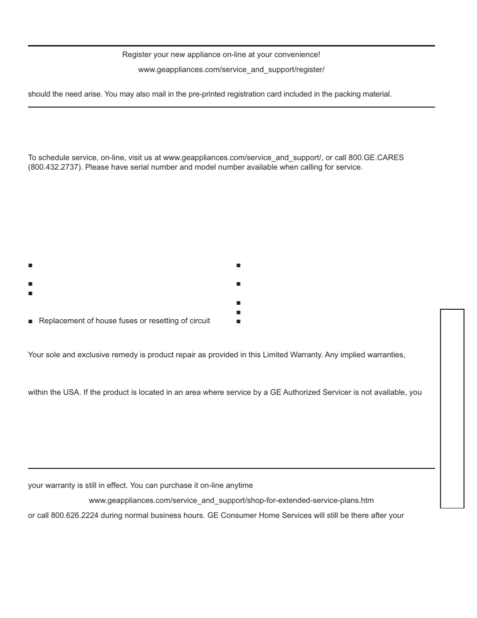 Wa rrant y | GE JGB870SEFSS User Manual | Page 7 / 56