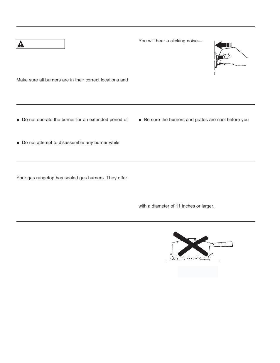 Using the c ook to p: su rface burners, Surface burners, Warning | GE JGB870SEFSS User Manual | Page 9 / 56