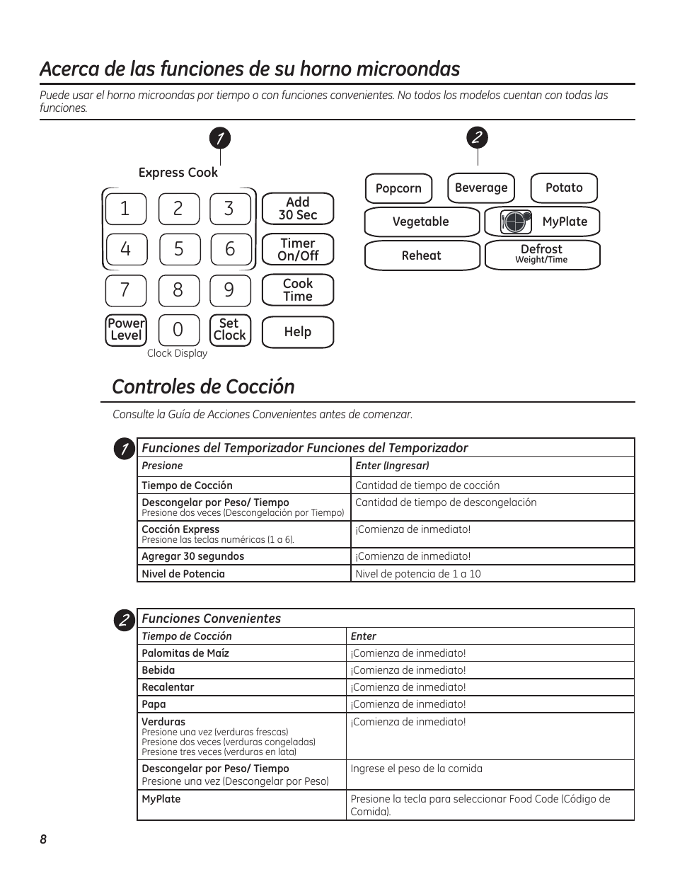 Controles de cocción | GE PEB7226DFBB User Manual | Page 36 / 52