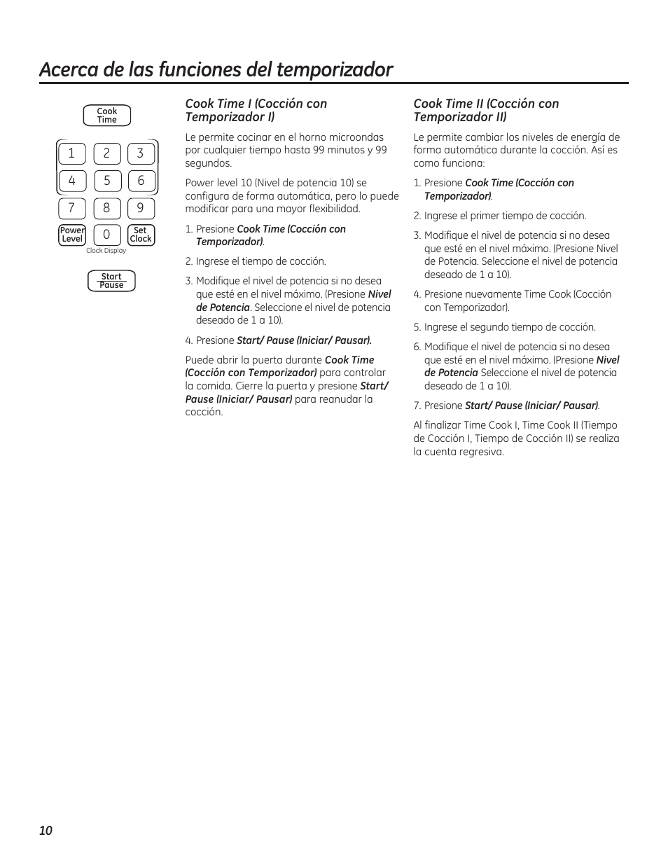 Acerca de las funciones del temporizador | GE PEB7226DFBB User Manual | Page 38 / 52