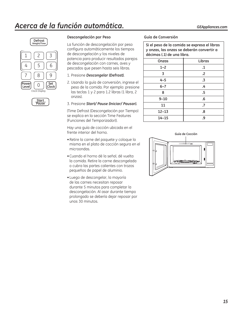 Acerca de la función automática | GE PEB7226DFBB User Manual | Page 43 / 52