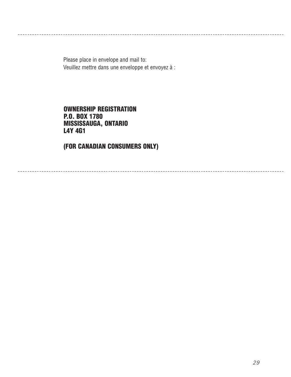 Enregistrement du titrede propriété, Enregistrement du titre de propriété , 30 | GE AEQ06LQ User Manual | Page 29 / 48