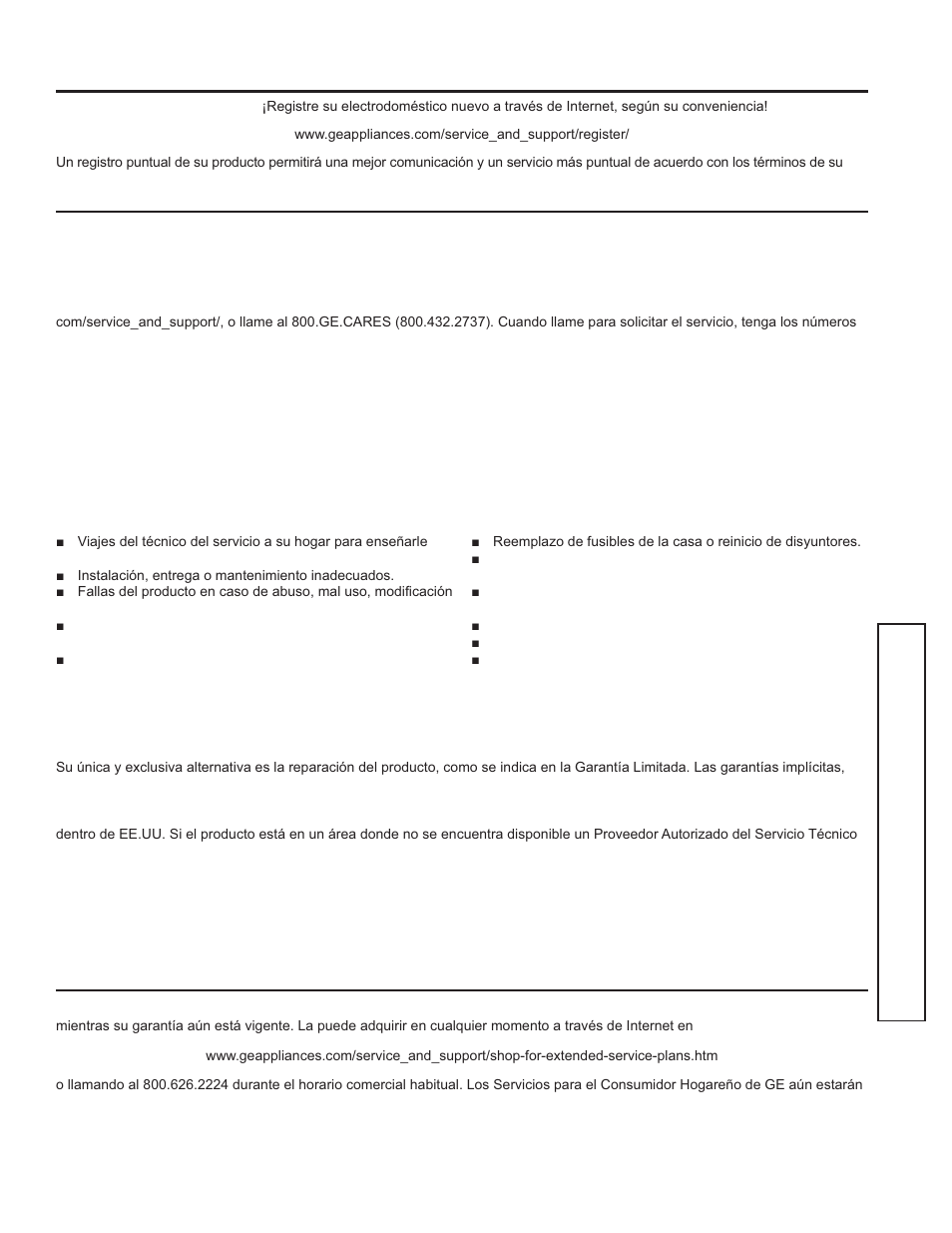 Garantía, Garantía de la cocina eléctrica de ge | GE JBS10GFSA User Manual | Page 35 / 56