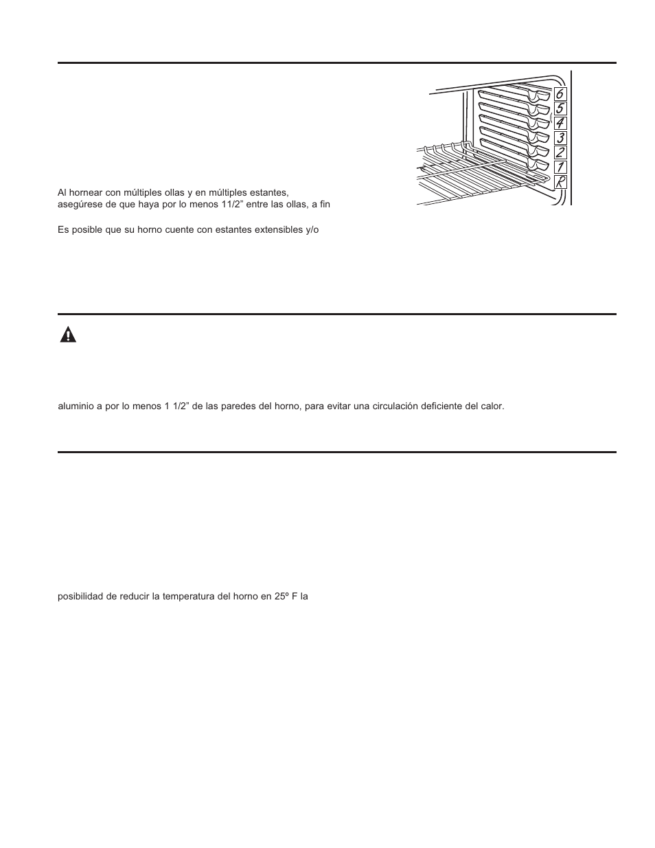 Estantes del horno utensilios, Papel de aluminio y cobertores del horno, Precaución | GE JBS10GFSA User Manual | Page 42 / 56