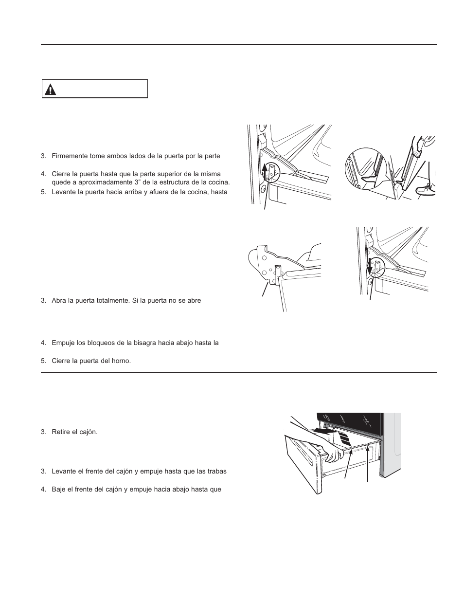 Cuidado y limpieza: mantenimiento, Mantenimiento (continúa), Advertencia | GE JBS10GFSA User Manual | Page 52 / 56