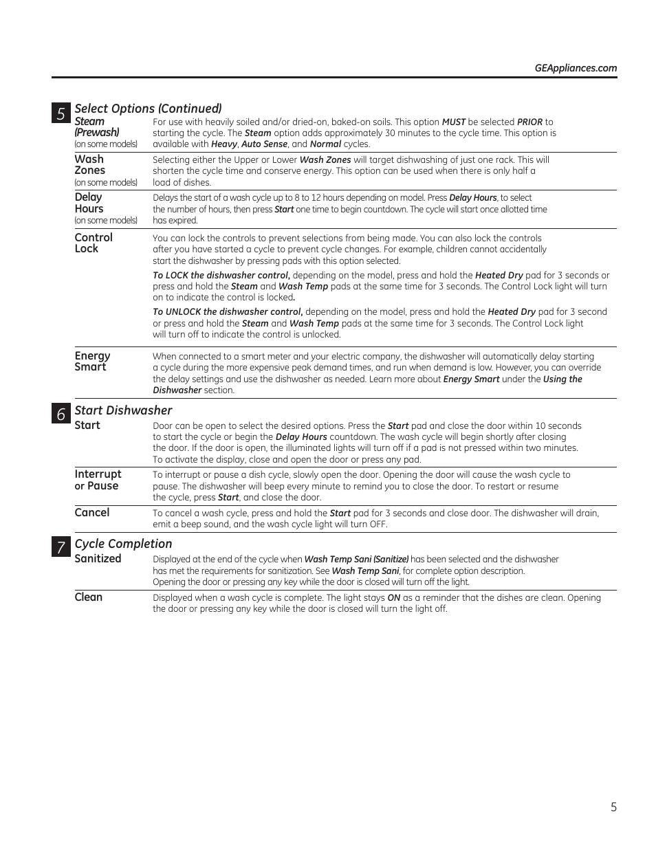 GE GDF510PGDBB User Manual | Page 5 / 48
