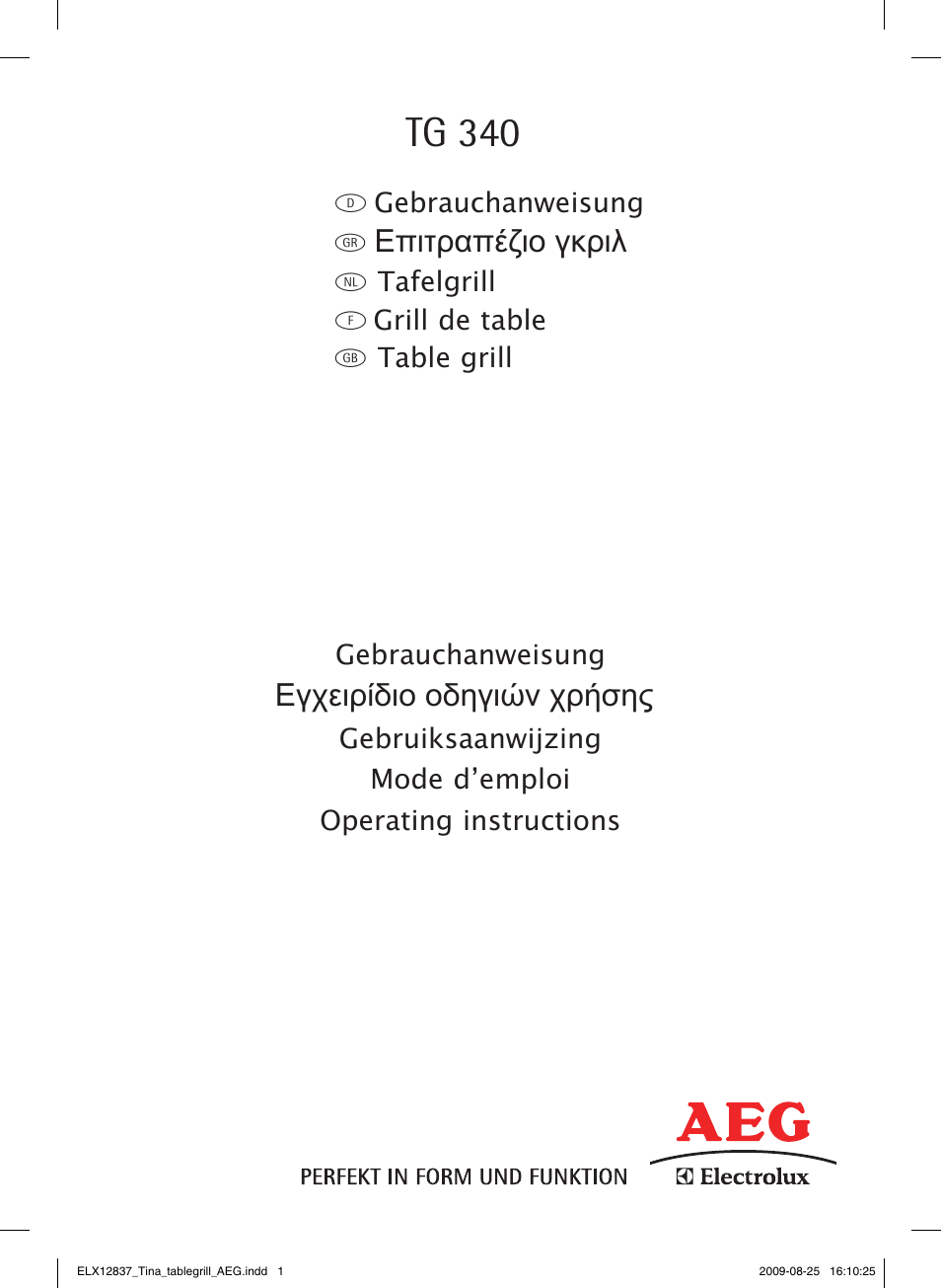 AEG TG340 User Manual | 28 pages