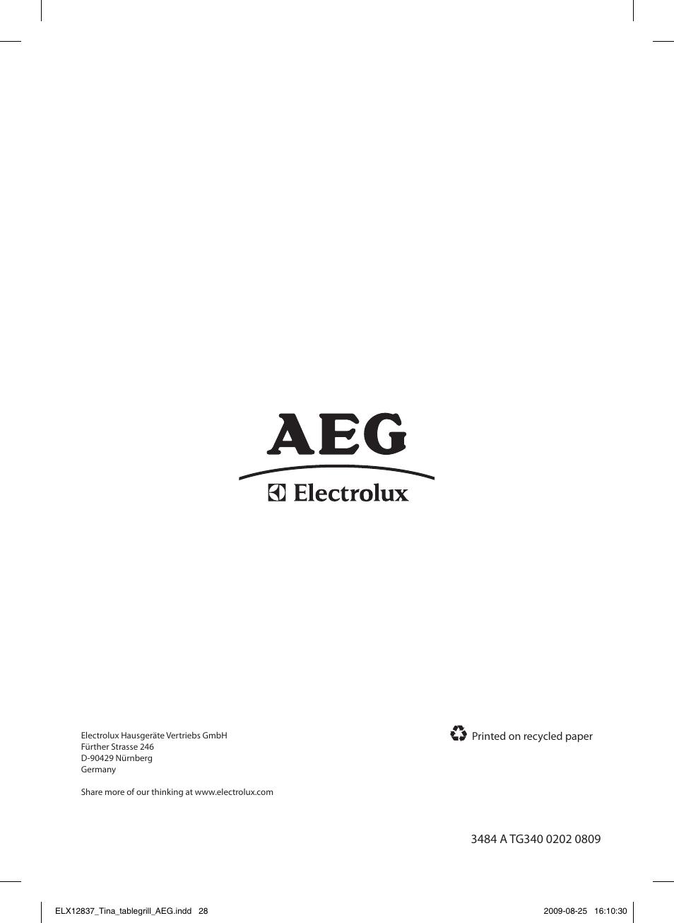 AEG TG340 User Manual | Page 28 / 28