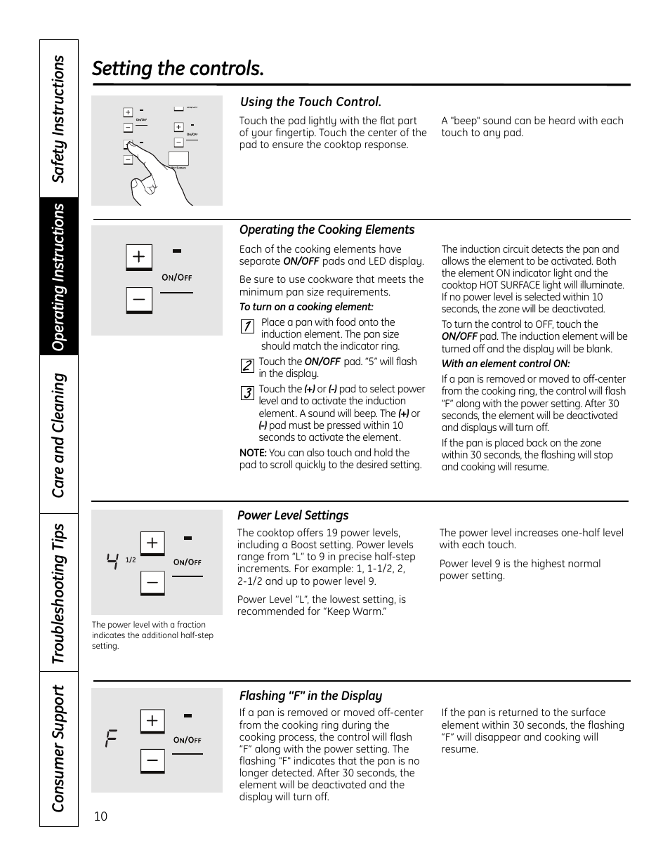 Setting the controls | GE PHP900DMBB User Manual | Page 10 / 72