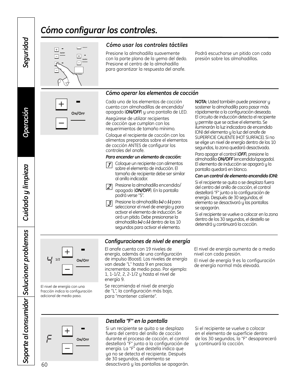 Cómo configurar los controles | GE PHP900DMBB User Manual | Page 60 / 72