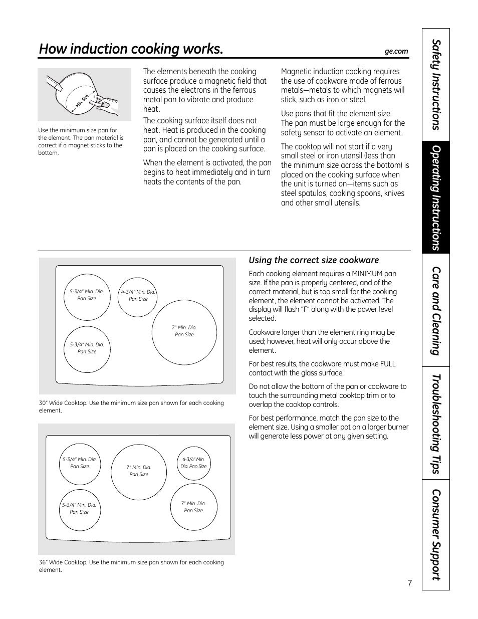 Cookware recommendations, How induction cooking works | GE PHP900DMBB User Manual | Page 7 / 72