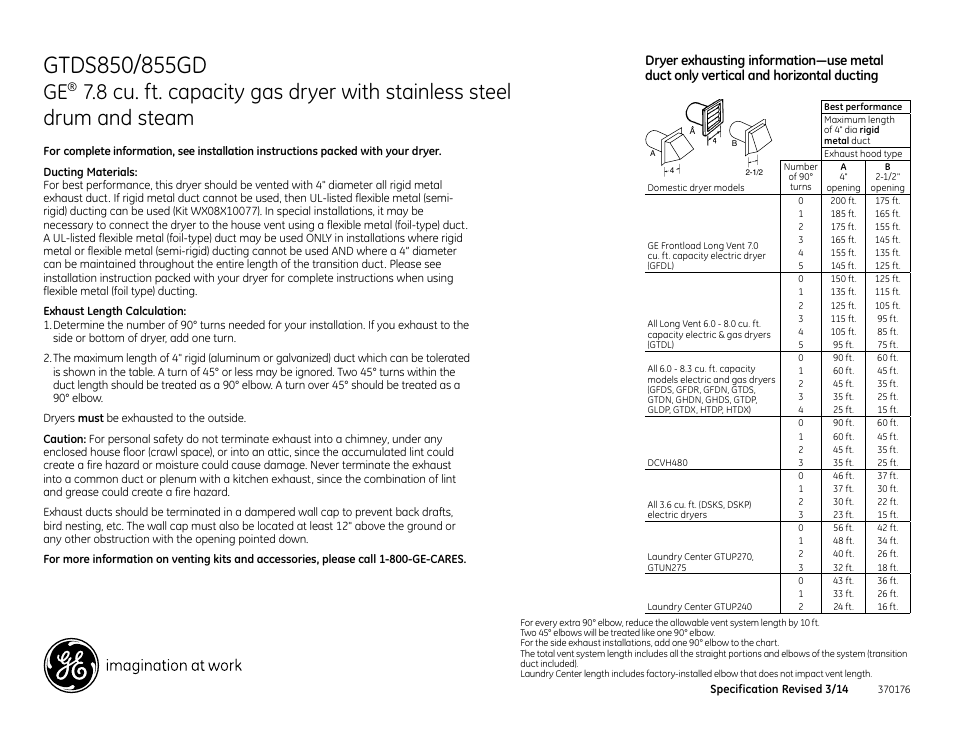 GE GTDS850GDWS User Manual | Page 3 / 4